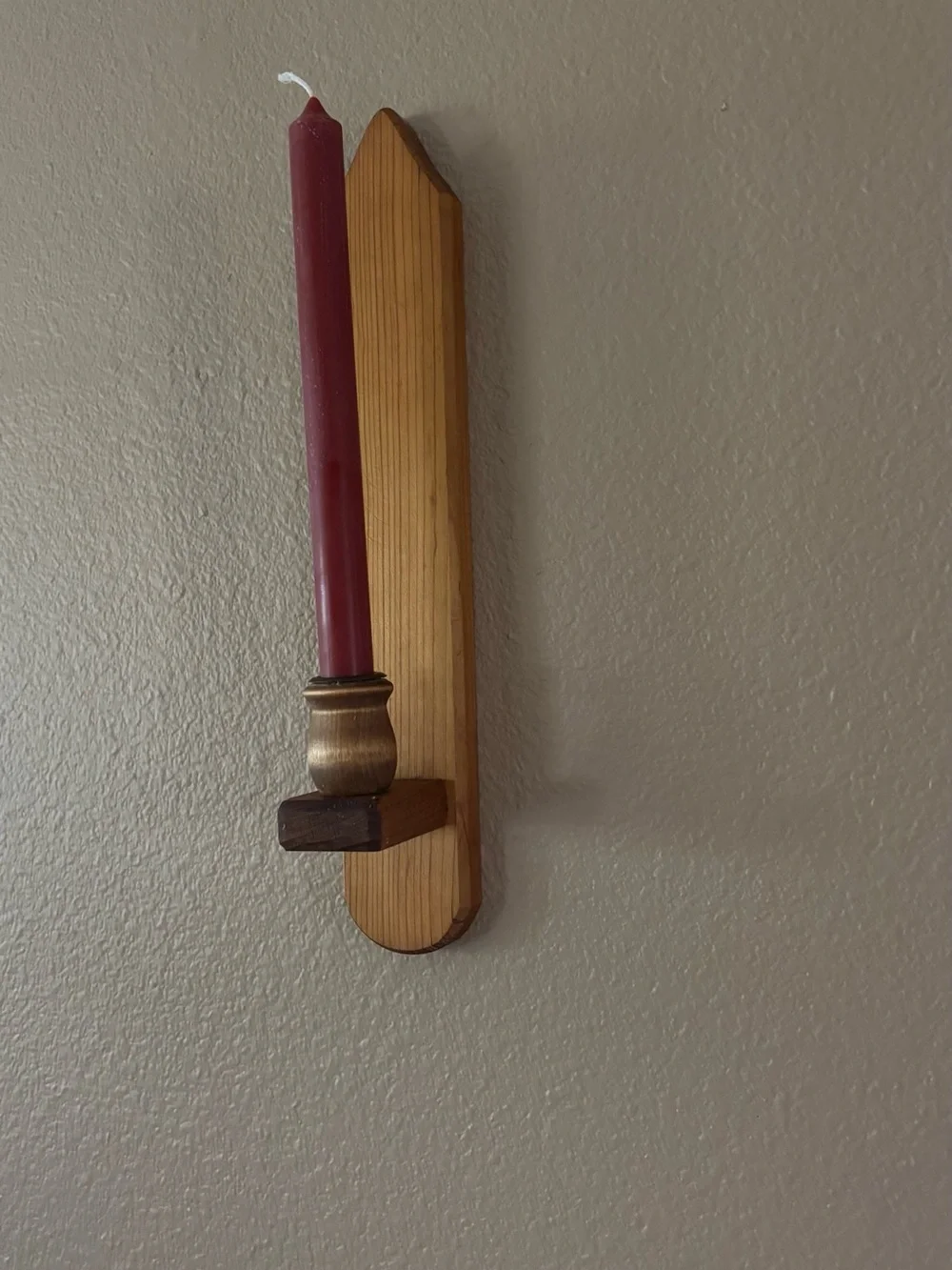 Wooden Wall Candle Holders - Wall Sconces Natural Brown Handmade
